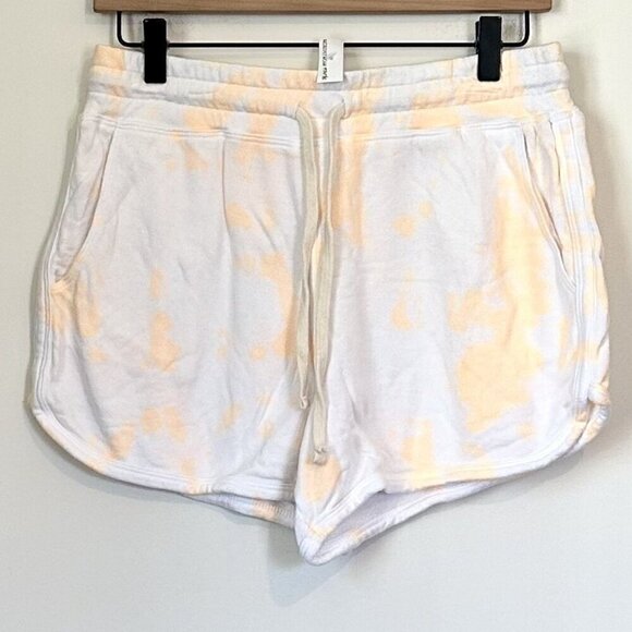 NWT Sundry Drawstring Waist Terry Sweat Shorts White Orange Cream Tie Dye - 2(M) - Picture 2 of 9